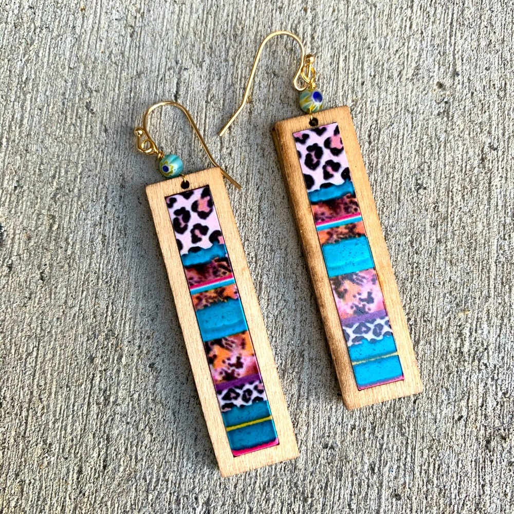 Wood Bar Earrings